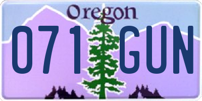 OR license plate 071GUN