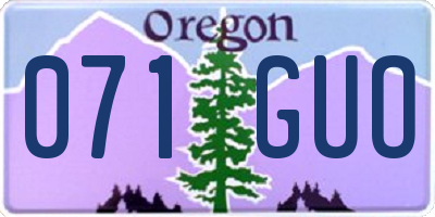 OR license plate 071GUO