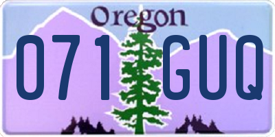 OR license plate 071GUQ