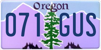 OR license plate 071GUS