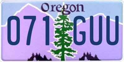 OR license plate 071GUU