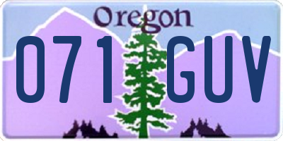 OR license plate 071GUV