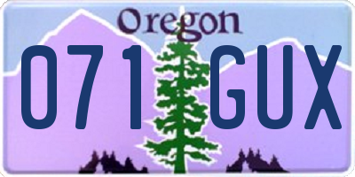 OR license plate 071GUX