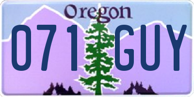 OR license plate 071GUY