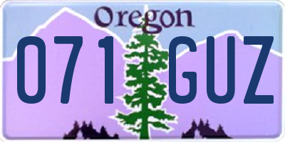 OR license plate 071GUZ