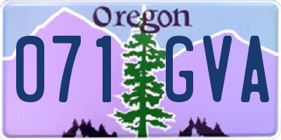 OR license plate 071GVA