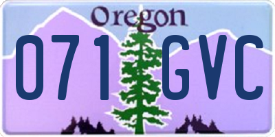 OR license plate 071GVC