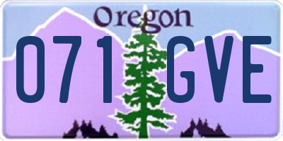 OR license plate 071GVE