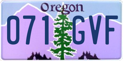 OR license plate 071GVF