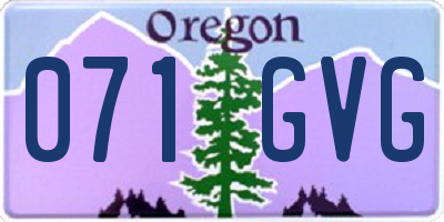 OR license plate 071GVG