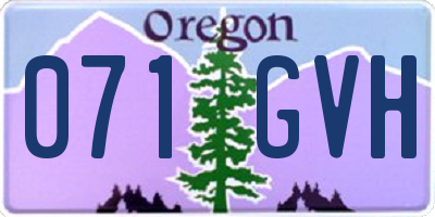 OR license plate 071GVH