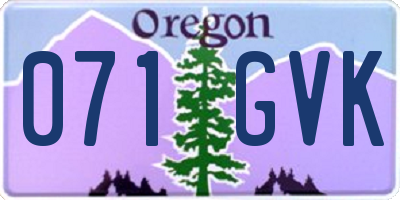 OR license plate 071GVK