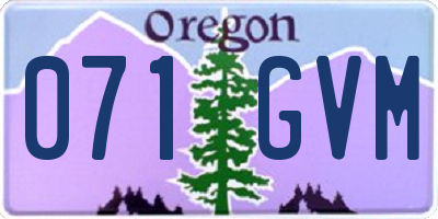 OR license plate 071GVM