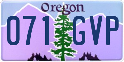 OR license plate 071GVP