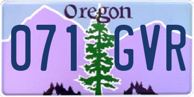 OR license plate 071GVR