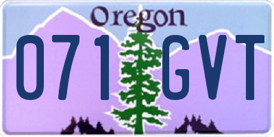 OR license plate 071GVT
