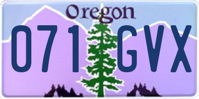 OR license plate 071GVX