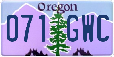OR license plate 071GWC