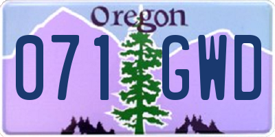 OR license plate 071GWD