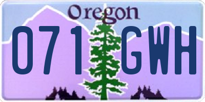 OR license plate 071GWH