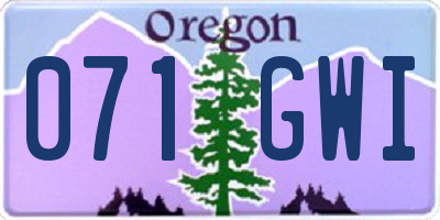 OR license plate 071GWI