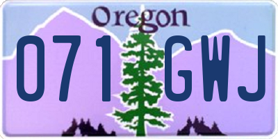 OR license plate 071GWJ