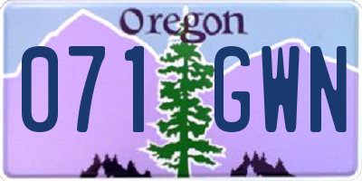 OR license plate 071GWN