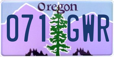 OR license plate 071GWR