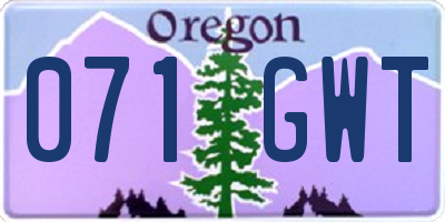 OR license plate 071GWT