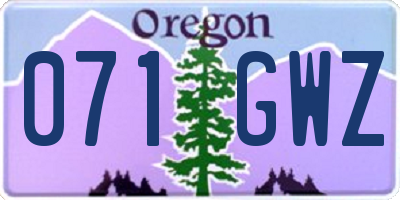 OR license plate 071GWZ