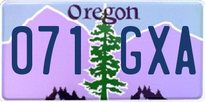 OR license plate 071GXA