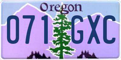 OR license plate 071GXC