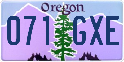 OR license plate 071GXE