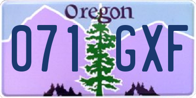 OR license plate 071GXF