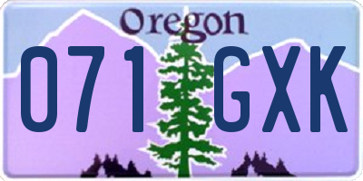 OR license plate 071GXK
