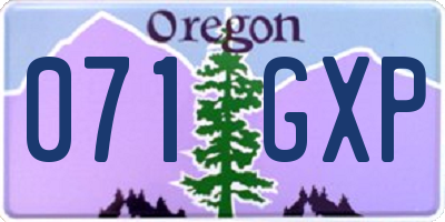 OR license plate 071GXP