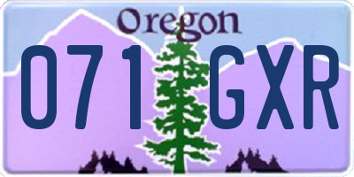 OR license plate 071GXR
