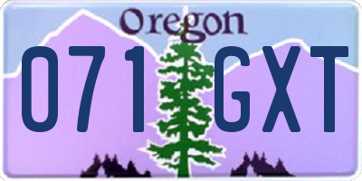 OR license plate 071GXT