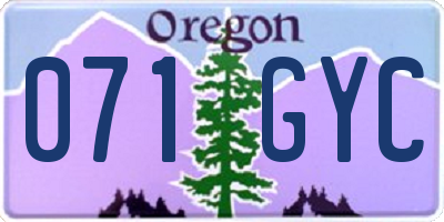 OR license plate 071GYC