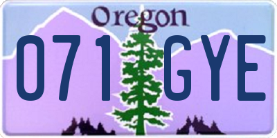 OR license plate 071GYE