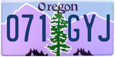 OR license plate 071GYJ