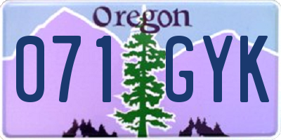 OR license plate 071GYK