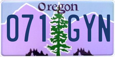 OR license plate 071GYN