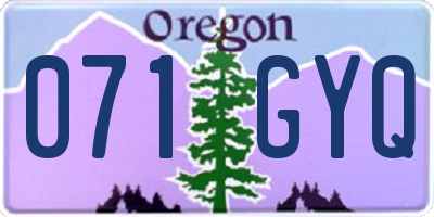 OR license plate 071GYQ