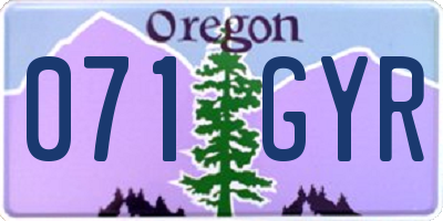 OR license plate 071GYR
