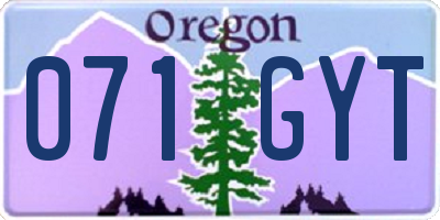 OR license plate 071GYT