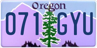 OR license plate 071GYU