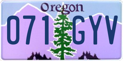 OR license plate 071GYV