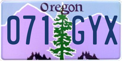 OR license plate 071GYX