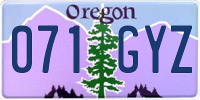 OR license plate 071GYZ
